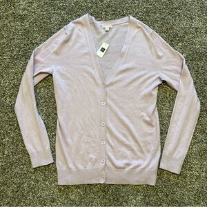 NWT Gap small lilac purple v-neck button front cardigan sweater cotton silk